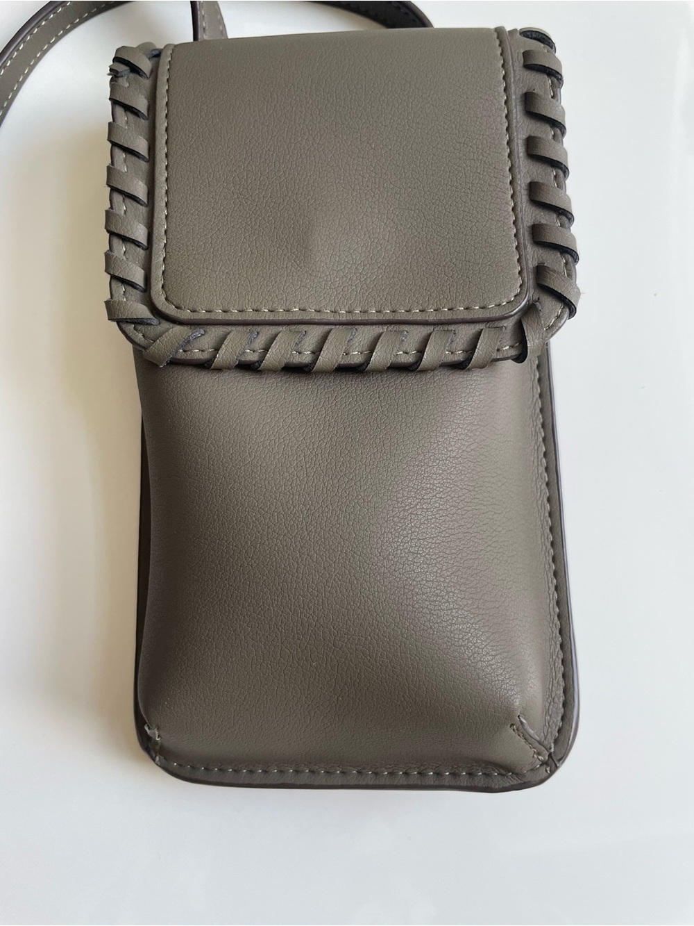 Sole Society Salex Olive Whipstitch Phone Crossbody